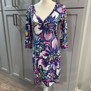 Lilly Pulitzer‎ Palmetto Dress Tropical Pin Catwalkin Print Pima Cotton Medium